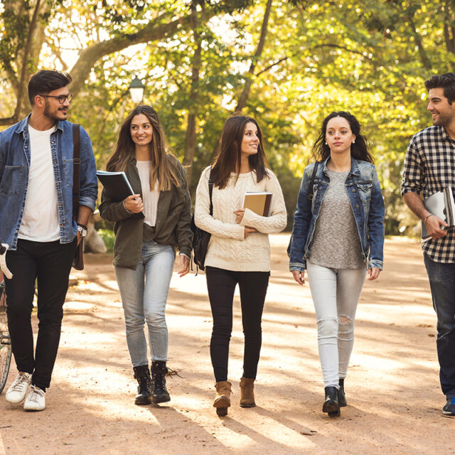 Group,Of,Students,Walking,Together,In,The,Park